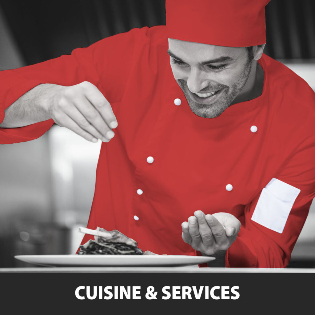 Chef de cuisine avec veste rouge - Performance